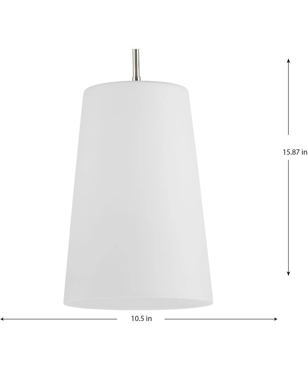 Clarion 1-Light Etched White Pendant P500430 Polished Nickel - Image 4