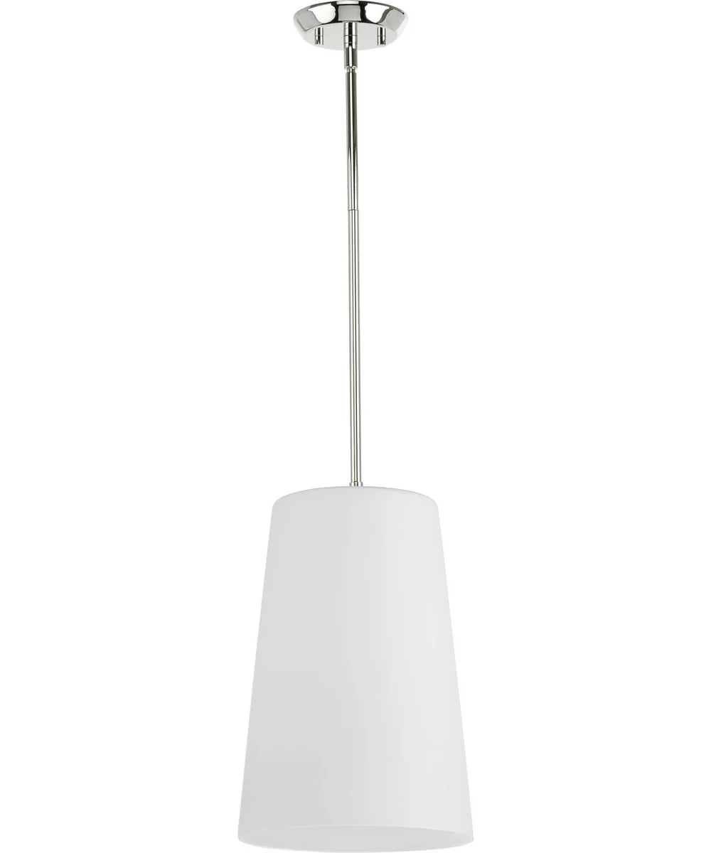 Clarion 1-Light Etched White Pendant P500430 Polished Nickel - Image 5