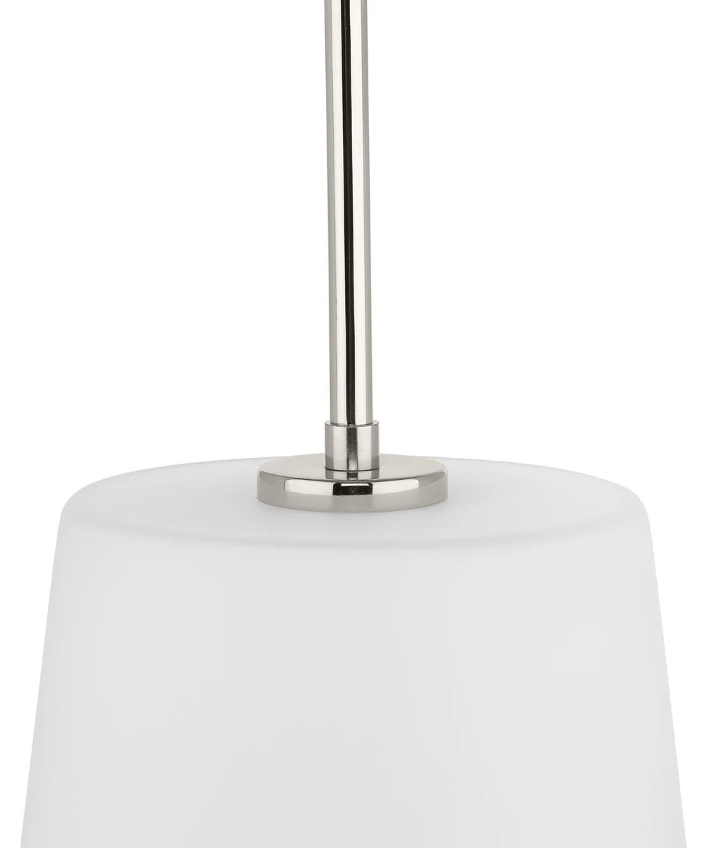 Clarion 1-Light Etched White Pendant P500430 Polished Nickel - Image 9