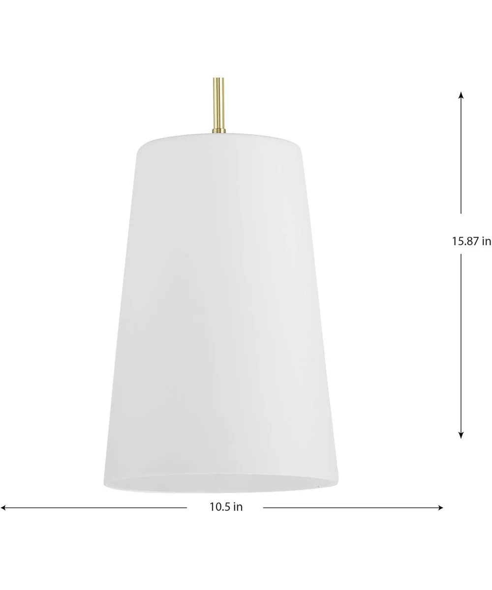 Clarion 1-Light Etched White Pendant P500430 Satin Brass - Image 4