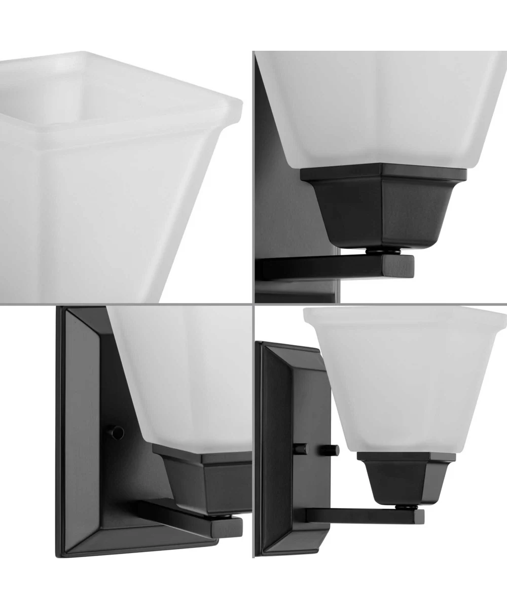 Clifton Heights 1-Light Modern Farmhouse Etched Glass Bath Vanity Light Matte Black - Image 2