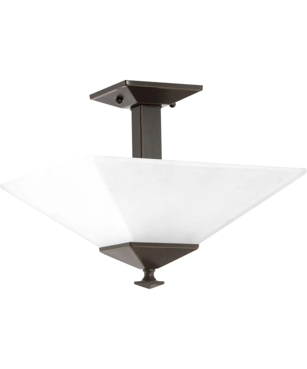Clifton Heights 12-3/4" 2-Light Semi-Flush Antique Bronze