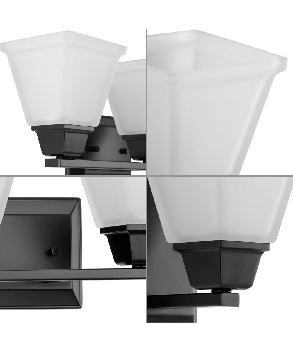Clifton Heights 3-Light Modern Farmhouse Etched Glass Bath Vanity Light Matte Black - Image 4