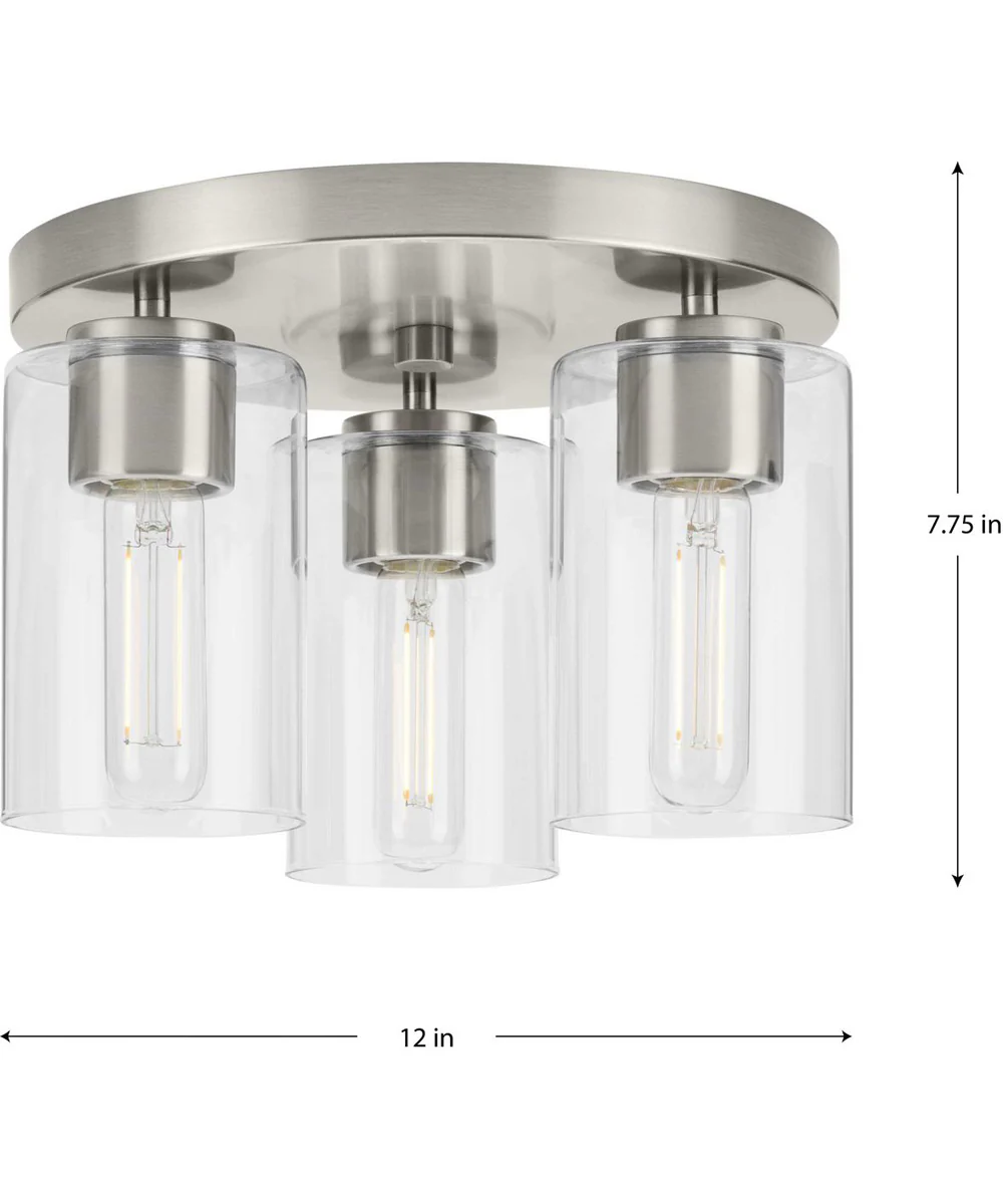 Cofield 12 in. 3-Light Flush Mount P350237 Brushed Nickel - Image 4
