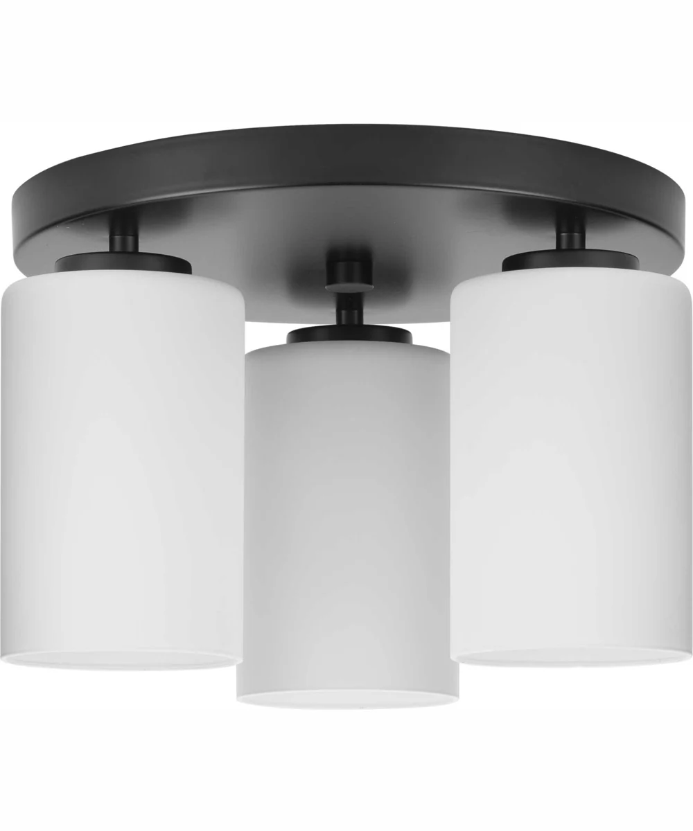 Cofield 12 in. 3-Light Transitional Flush Mount Matte Black