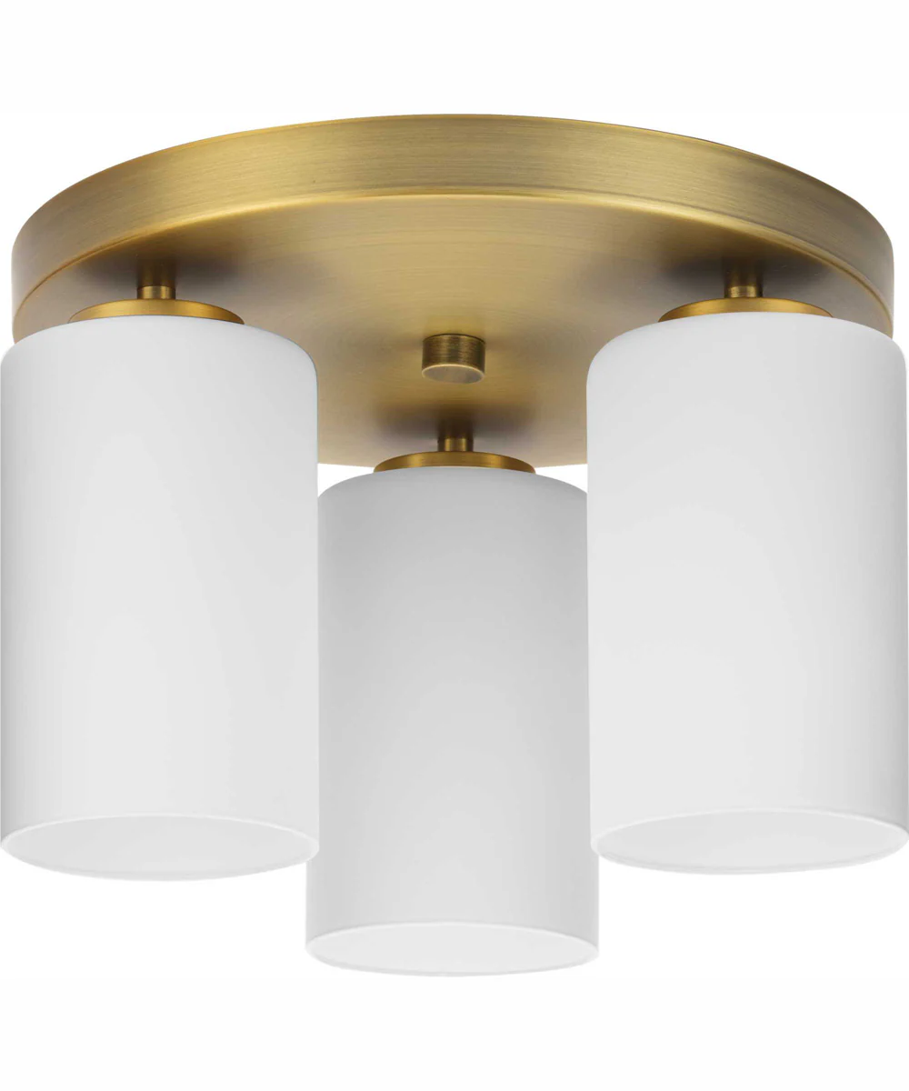Cofield 12 in. 3-Light Transitional Flush Mount Vintage Brass - Image 7