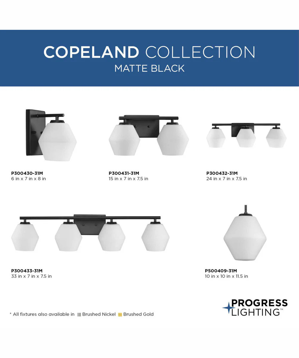 Copeland 1-Light Mid-Century Modern Vanity Light Matte Black - Image 4