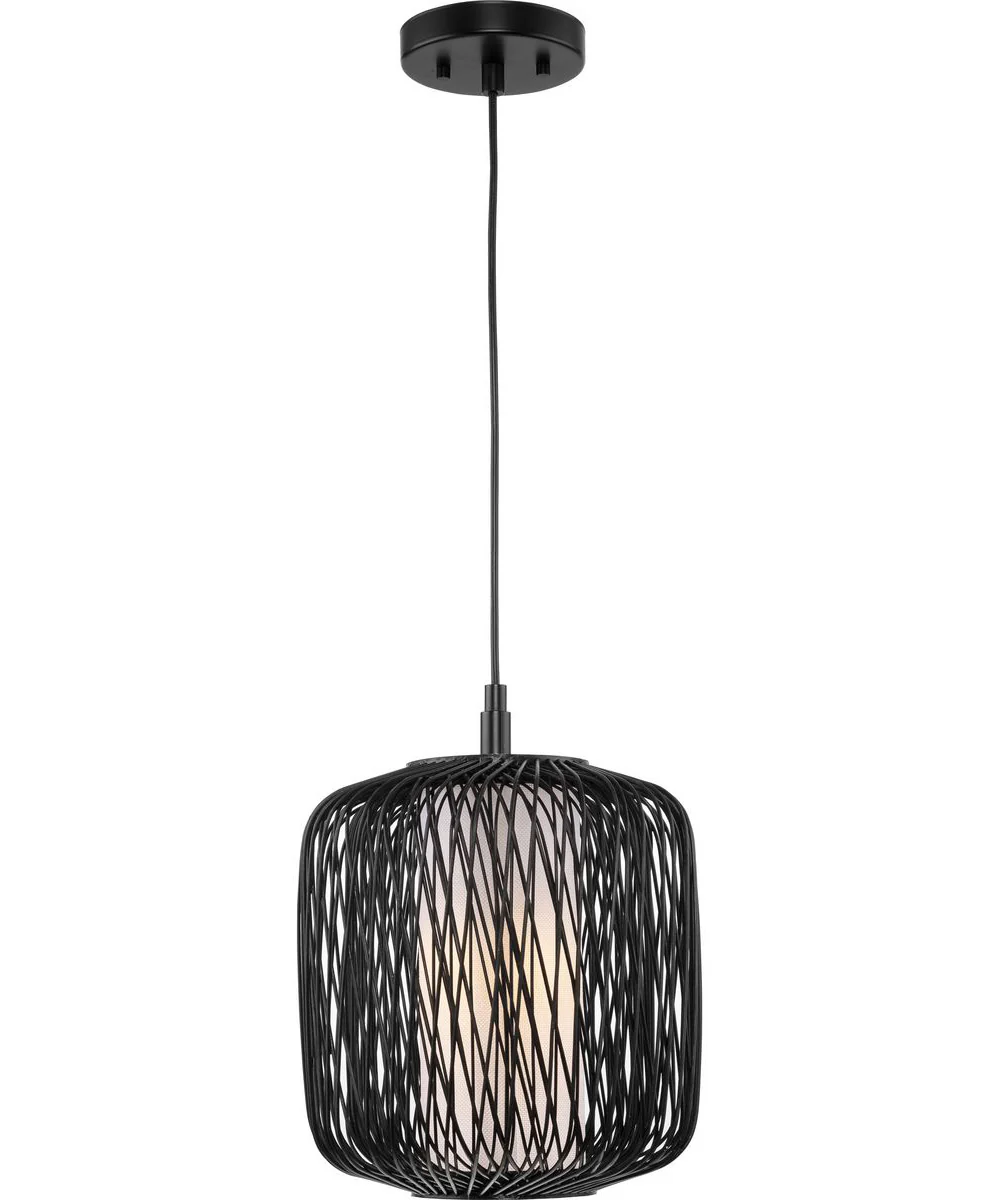Cordova 1-Light Mini-Pendant Black Rattan - Image 7