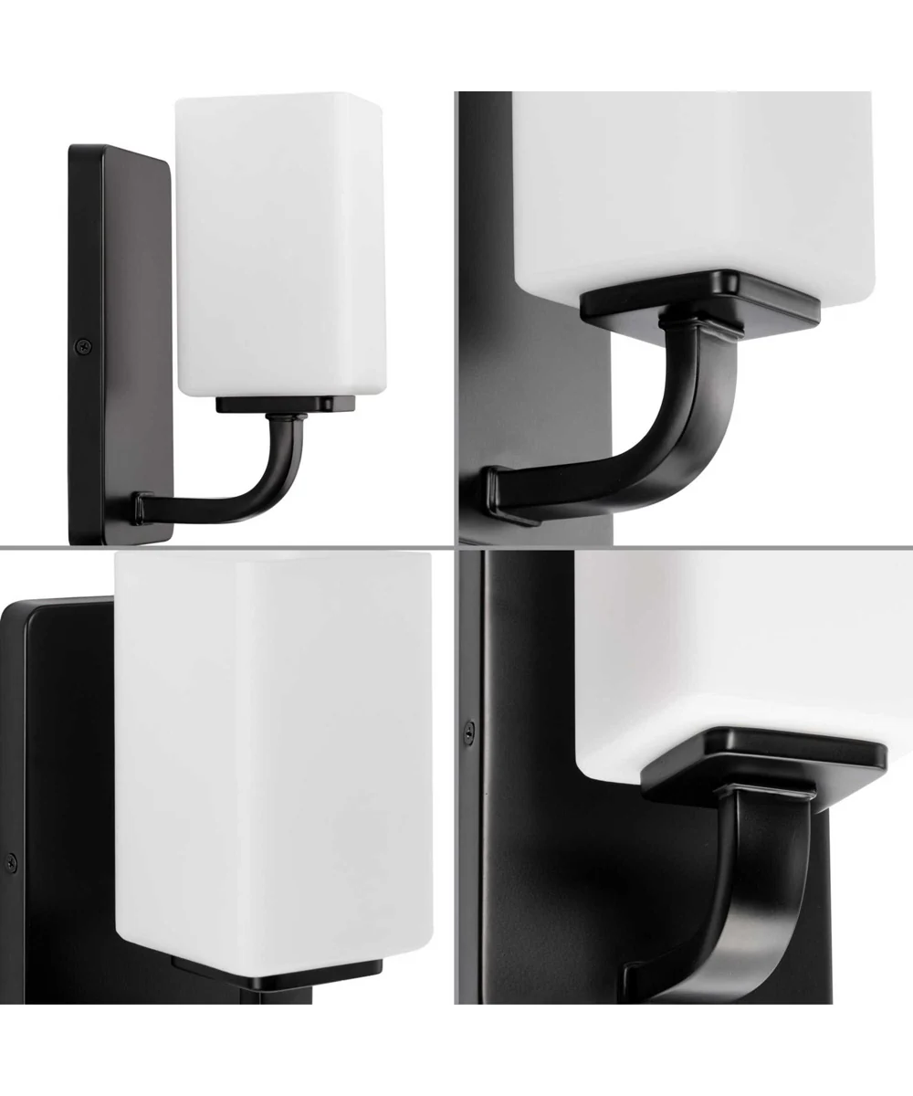 Cowan 1-Light Modern Etched Opal Glass Bath Vanity Light Matte Black - Image 4