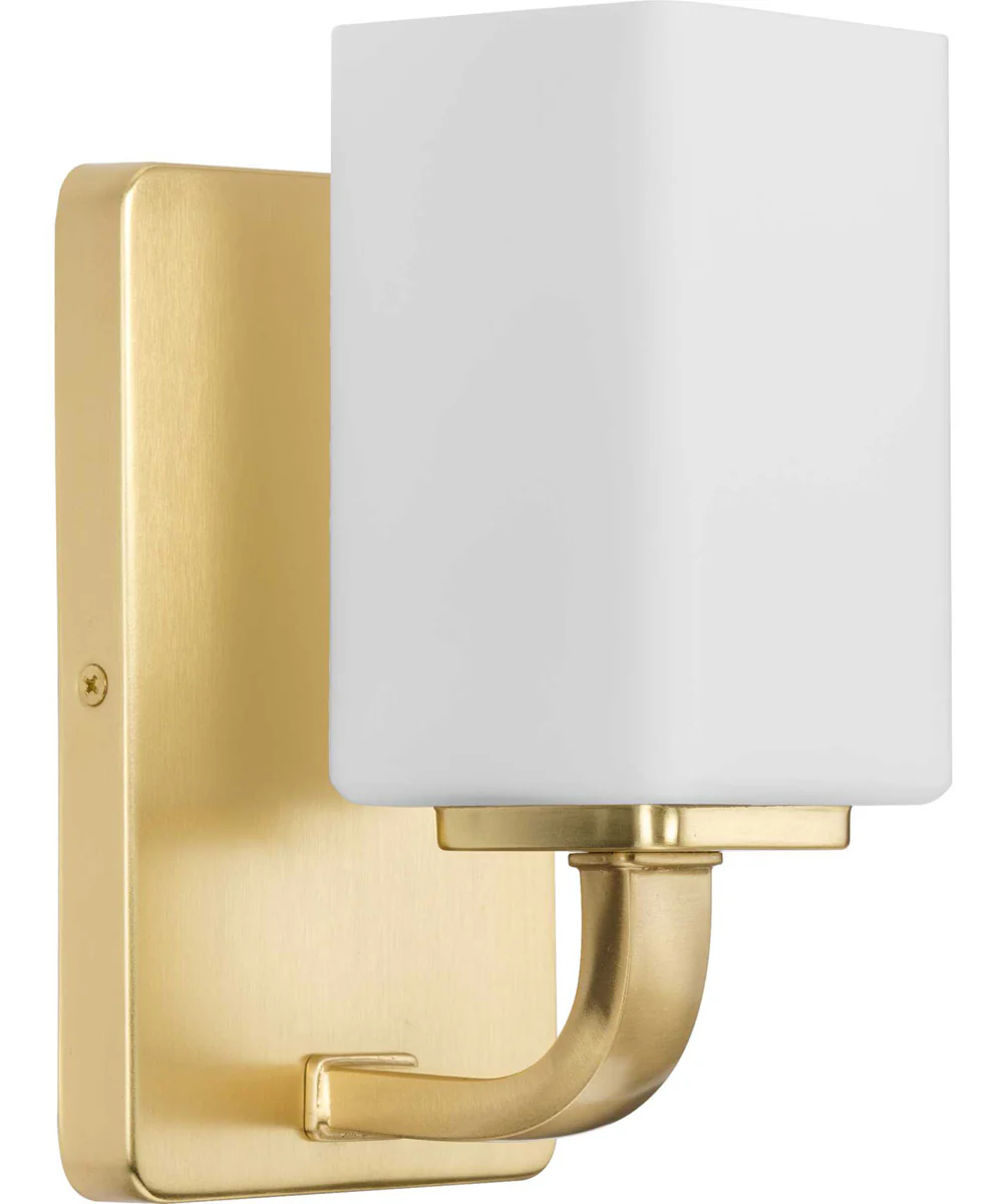 Cowan 1-Light Modern Etched Opal Glass Bath Vanity Light Satin Brass