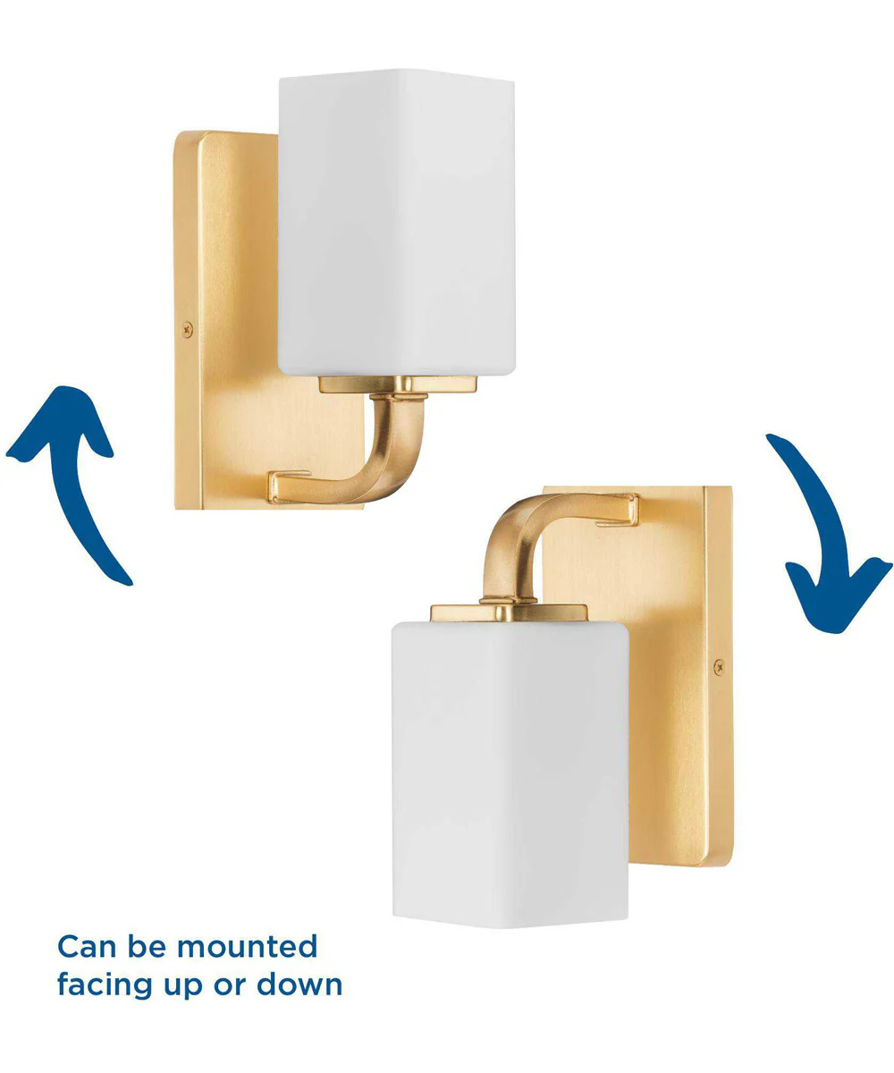 Cowan 1-Light Modern Etched Opal Glass Bath Vanity Light Satin Brass - Image 2