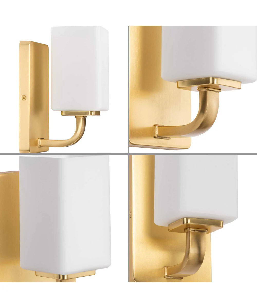 Cowan 1-Light Modern Etched Opal Glass Bath Vanity Light Satin Brass - Image 4