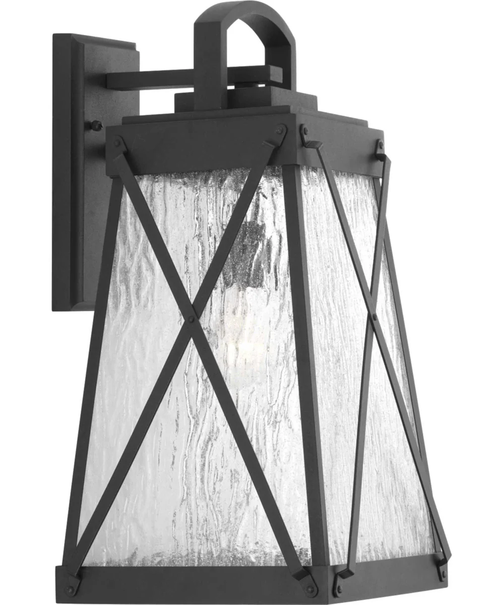 Creighton 1-Light Large Wall-Lantern Textured Black - Image 2