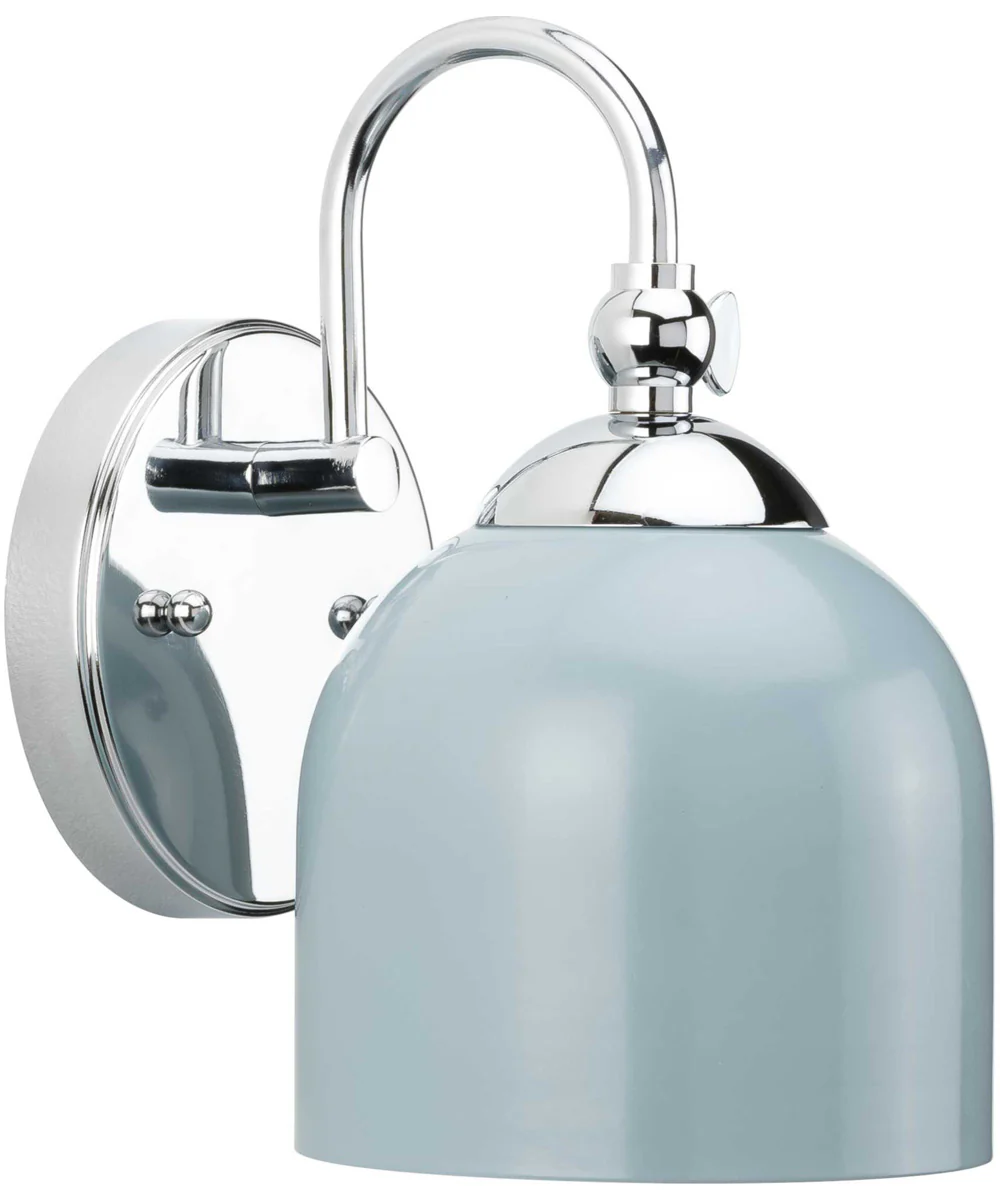 Dalton 1-Light Farmhouse Metal Shade Bath Vanity Light Polished Chrome