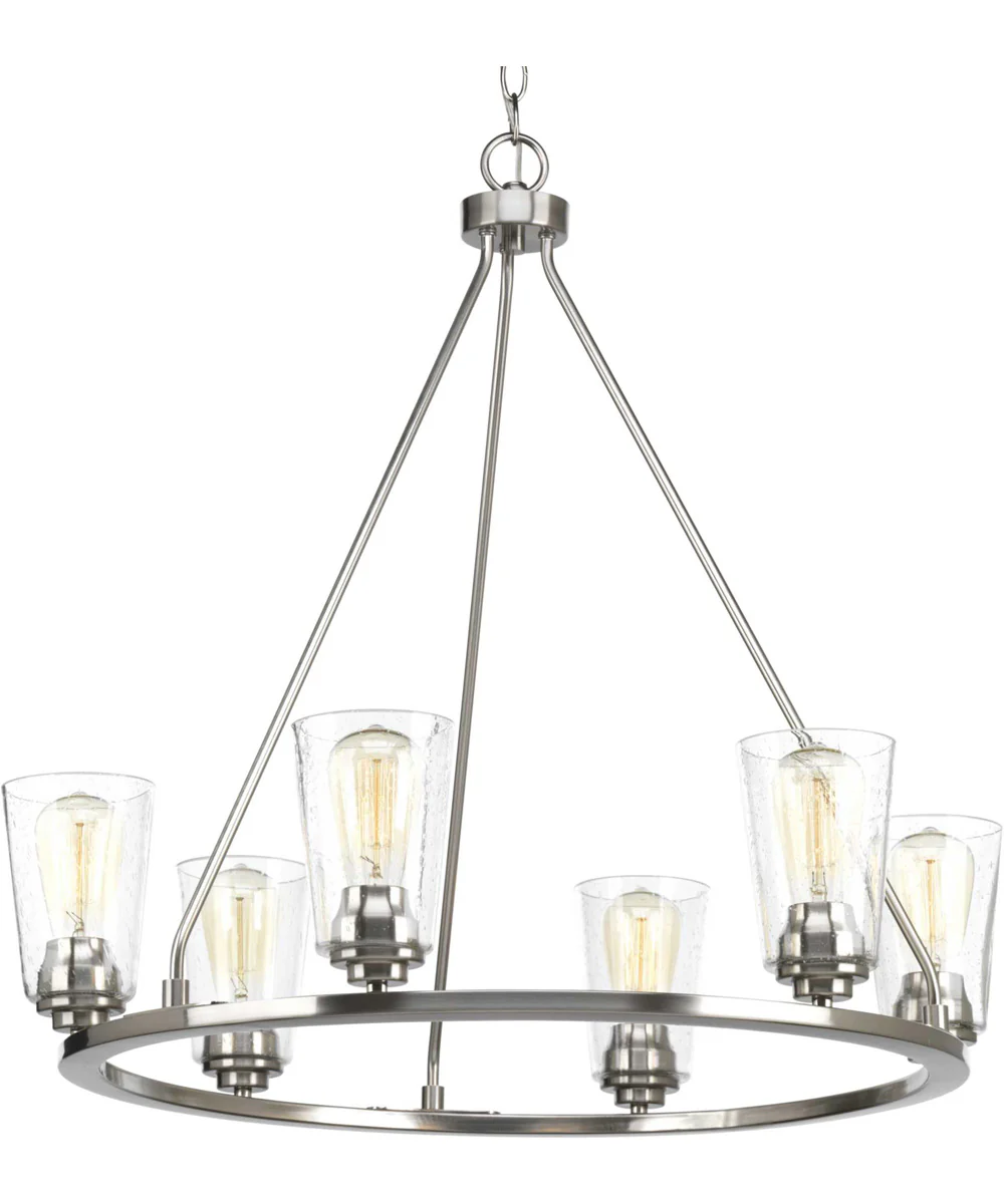 Debut 6-Light Farmhouse Chandelier Light Brushed Nickel - Image 6