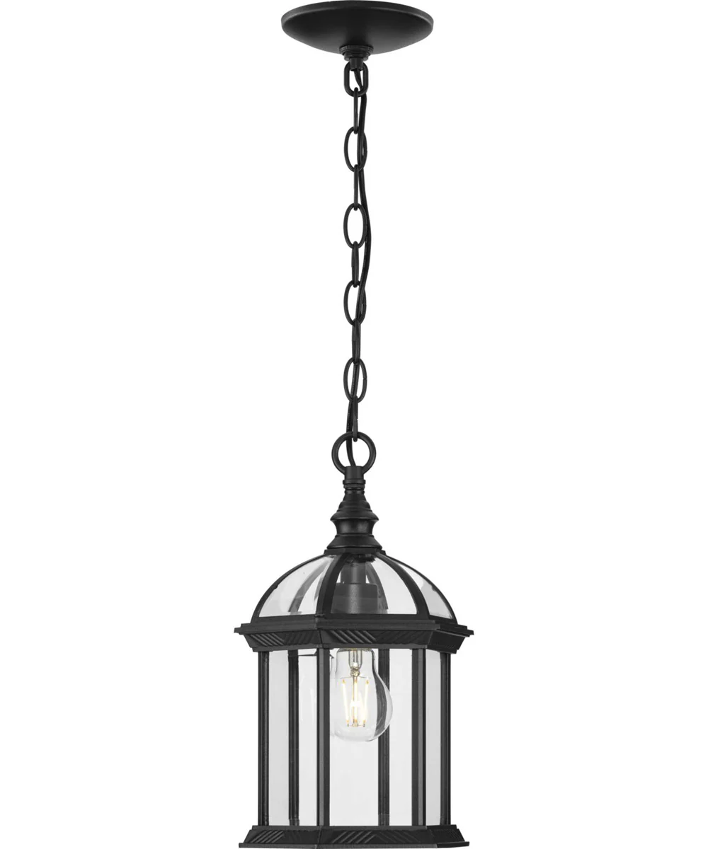 Dillard 1-Light Traditional Clear Glass Outdoor Hanging Light Textured Black - Image 2