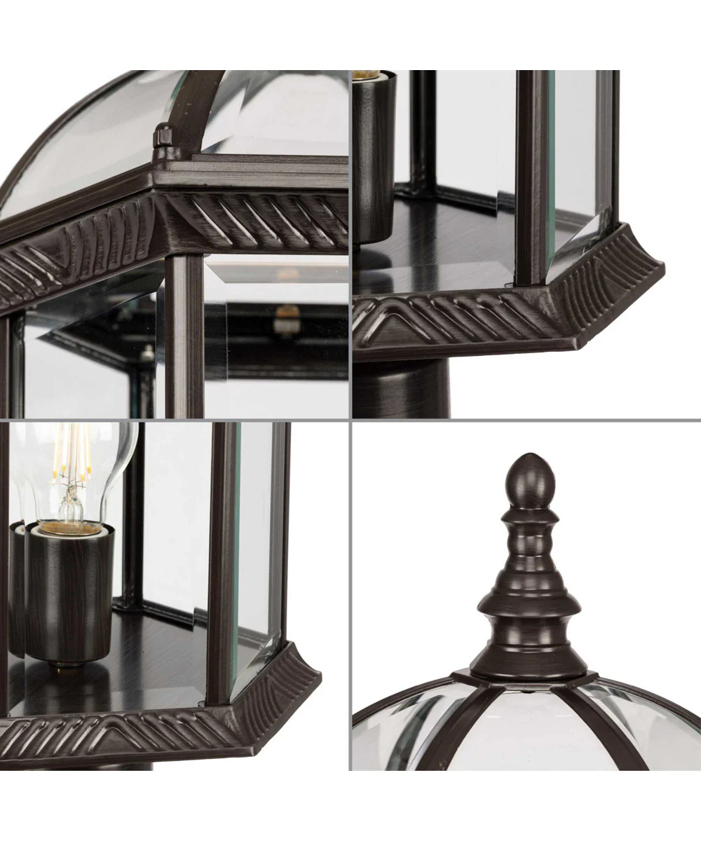 Dillard 1-Light Traditional Clear Glass Outdoor Post Light Antique Bronze - Image 3