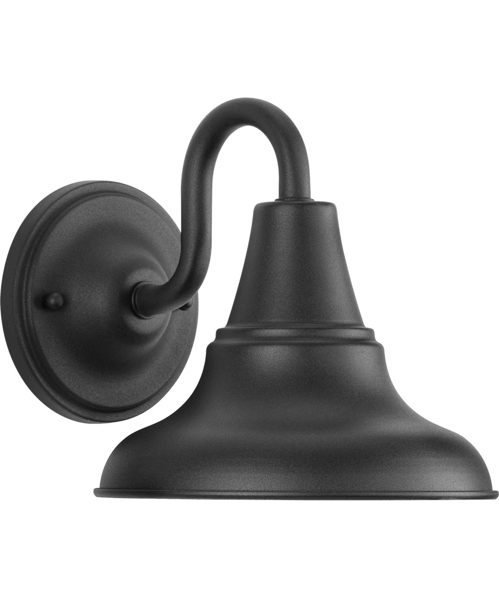 District 1-Light Farmhouse Metal Shade Outdoor Wall Lantern Textured Black