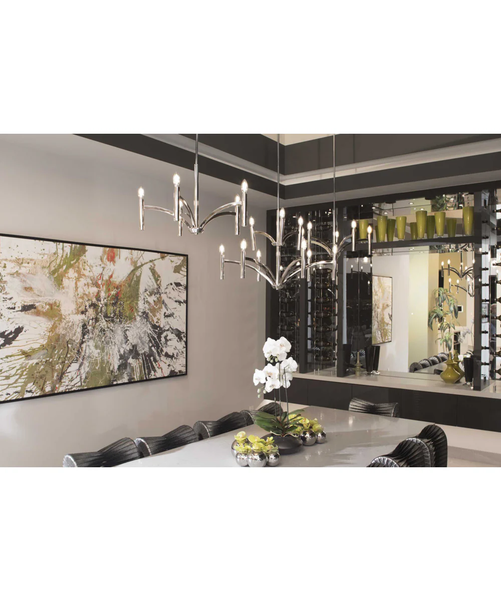Draper 9-Light Luxe Chandelier Light Polished Nickel - Image 2
