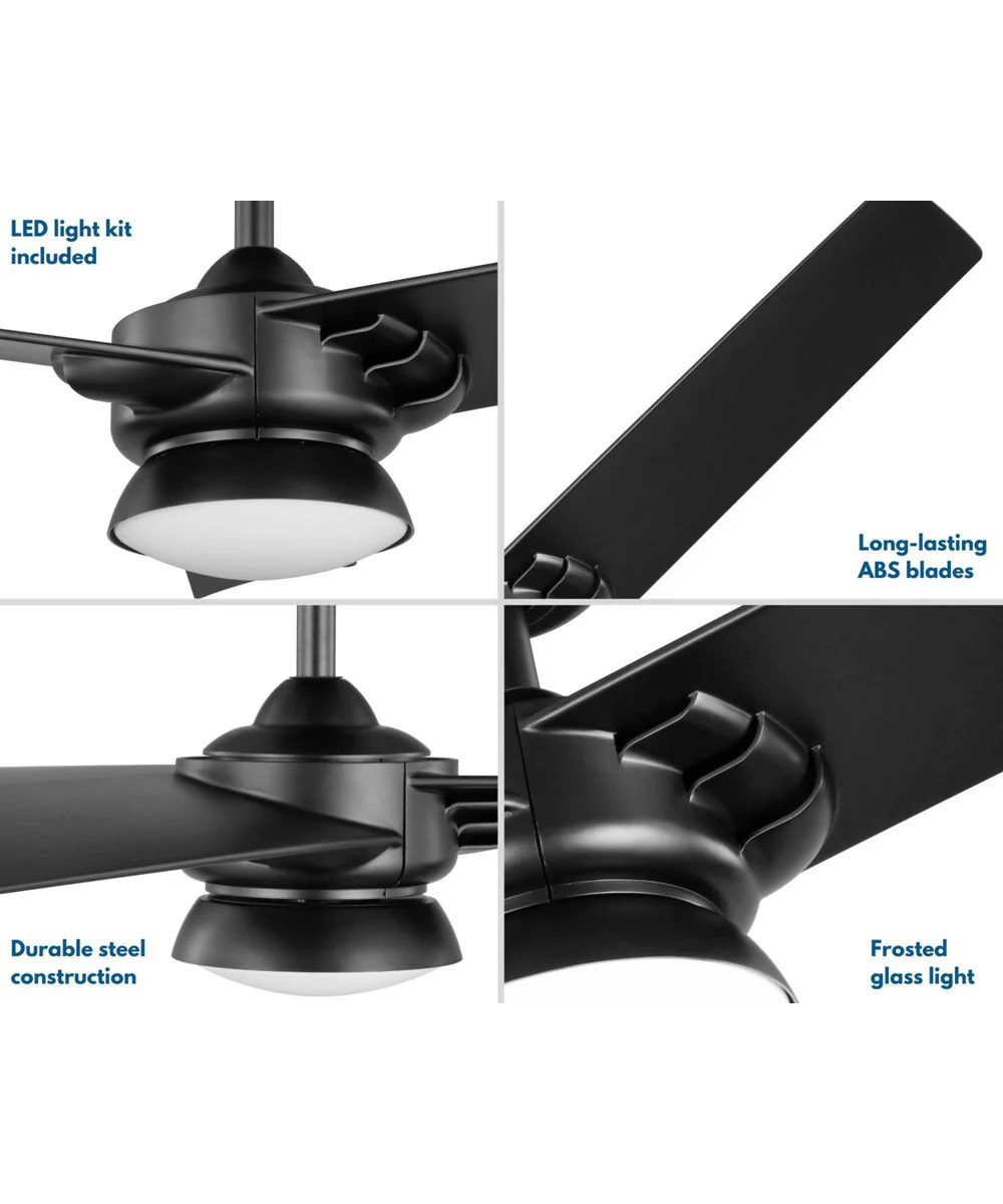 Edwidge 3-Blade 52-Inch DC Motor LED Contemporary Ceiling Fan Black - Image 5