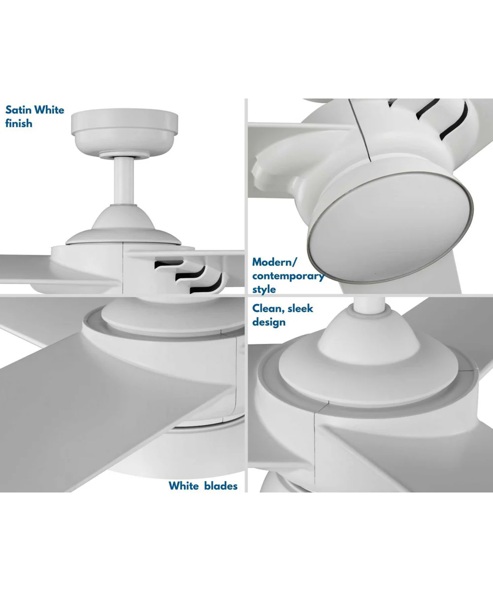 Edwidge 3-Blade White 52-Inch DC Motor LED Contemporary Ceiling Fan Satin White - Image 9