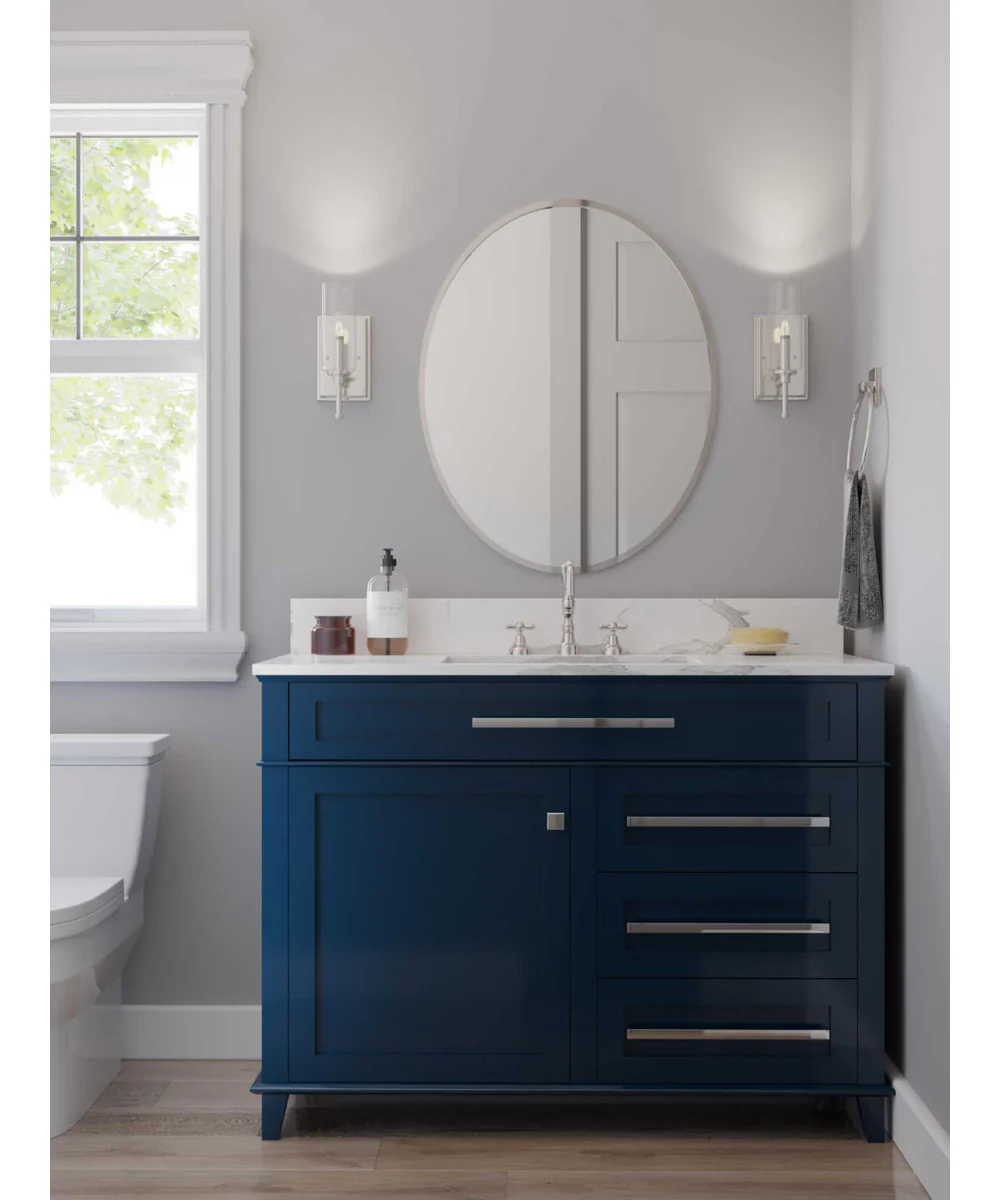 Elara 1-Light New Traditional Clear Glass Bath Vanity Light Brushed Nickel - Image 2