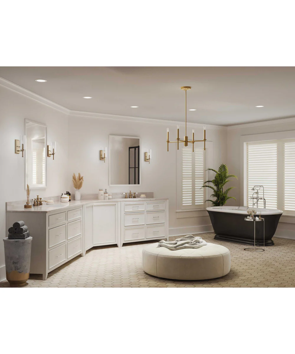 Elara 1-Light New Traditional Clear Glass Bath Vanity Light Vintage Brass - Image 4