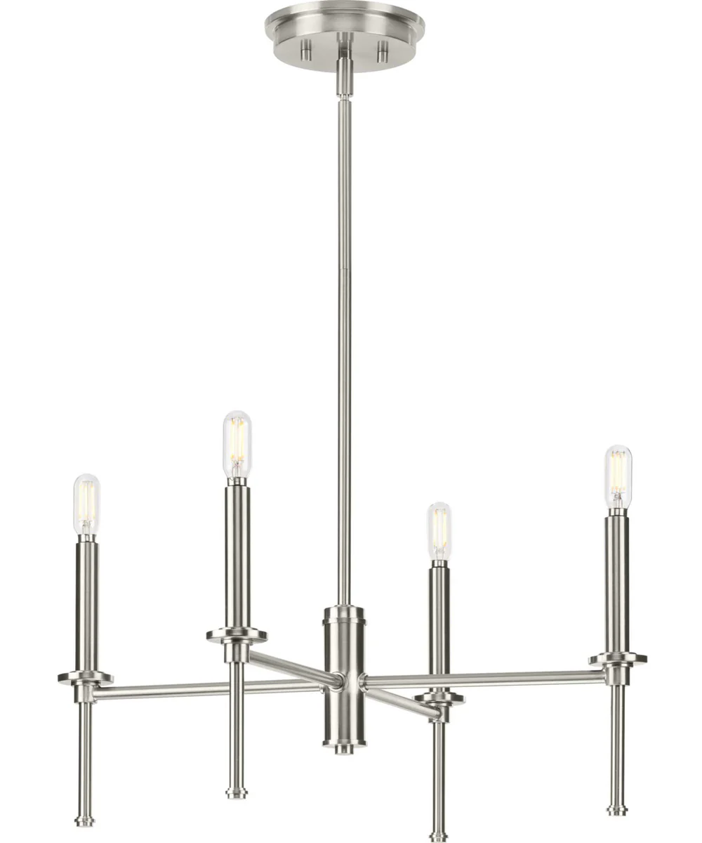 Elara 4-Light New Traditional Chandelier Light Brushed Nickel
