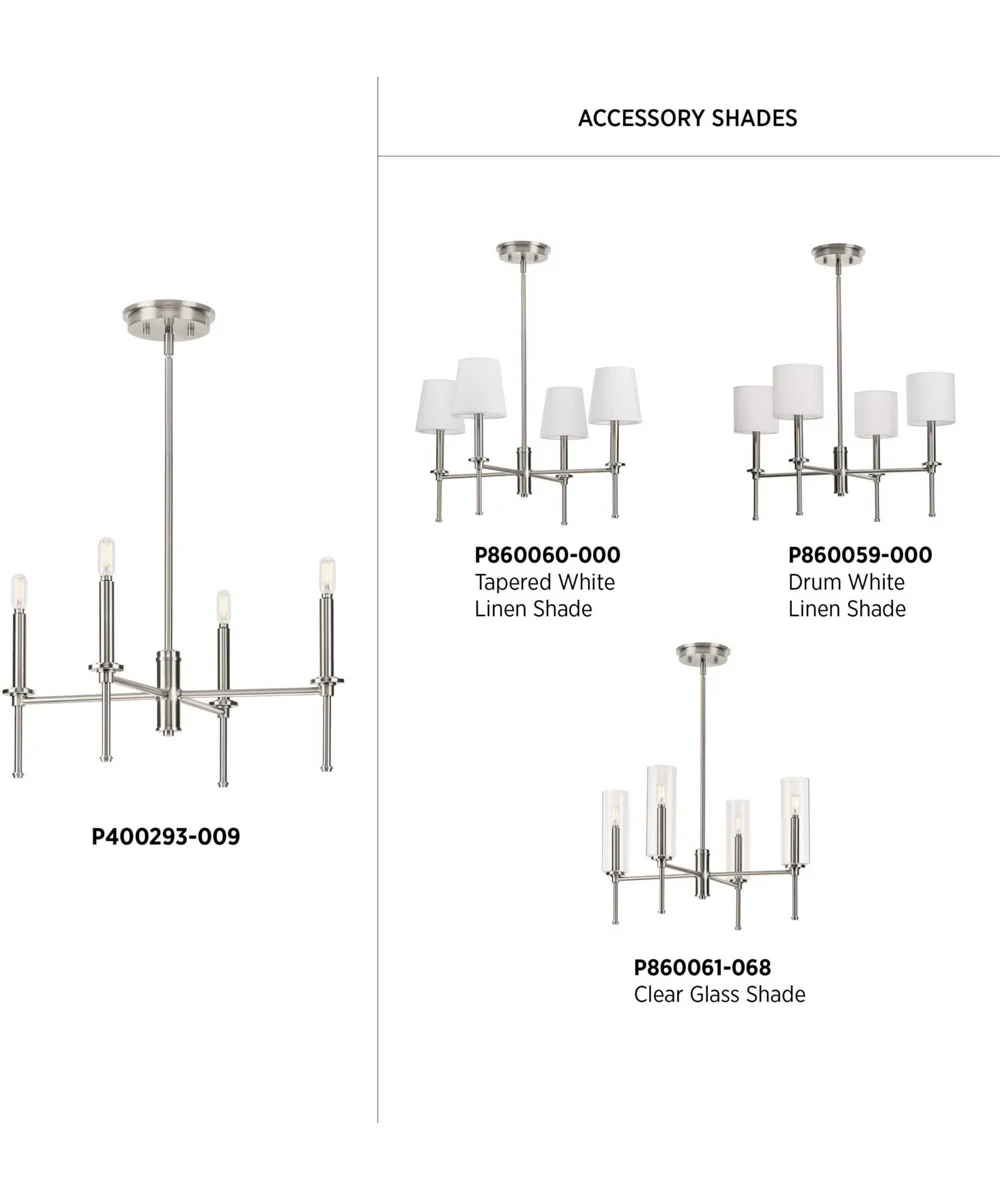 Elara 4-Light New Traditional Chandelier Light Brushed Nickel - Image 5
