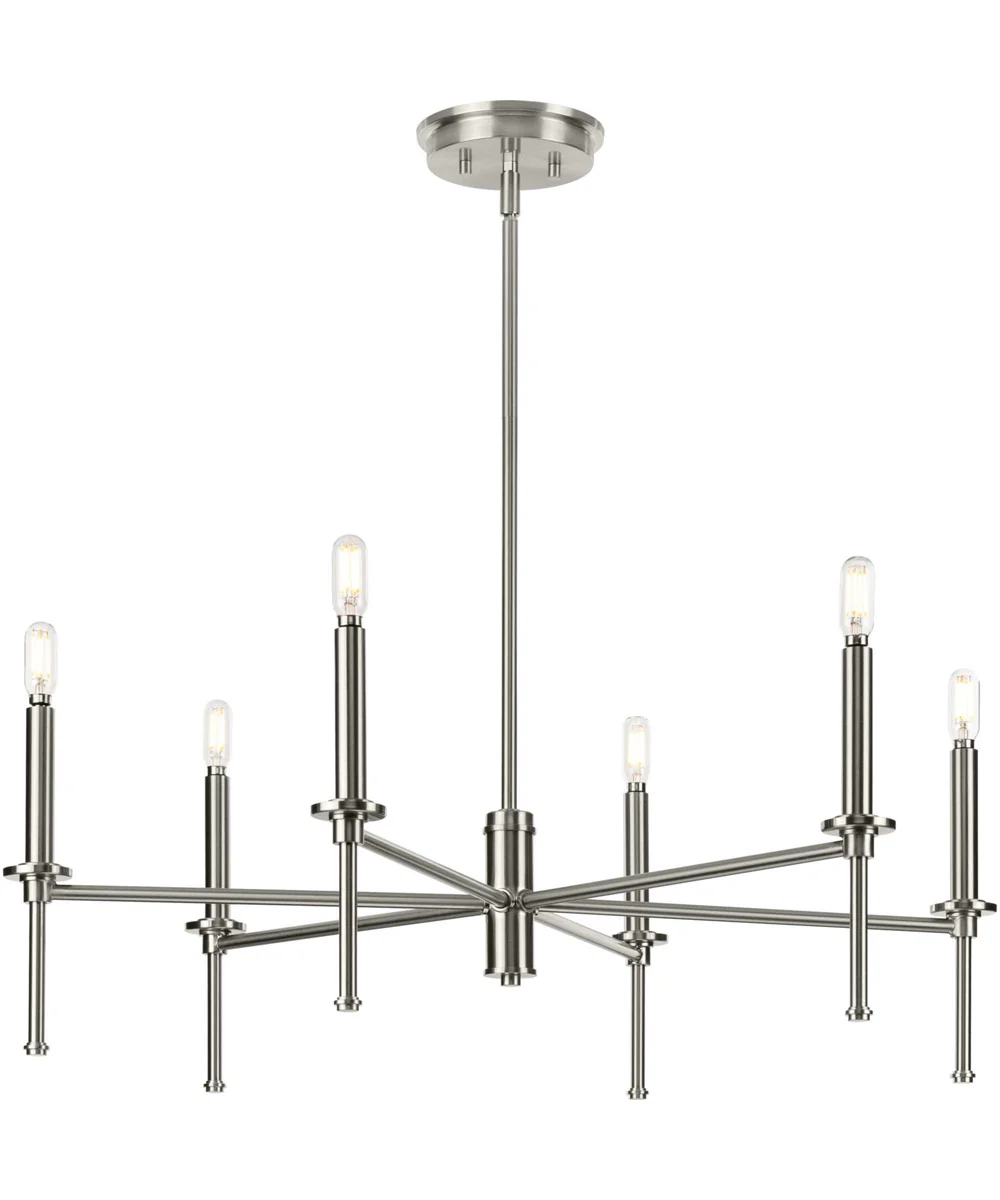 Elara 6-Light New Traditional Chandelier Light Brushed Nickel