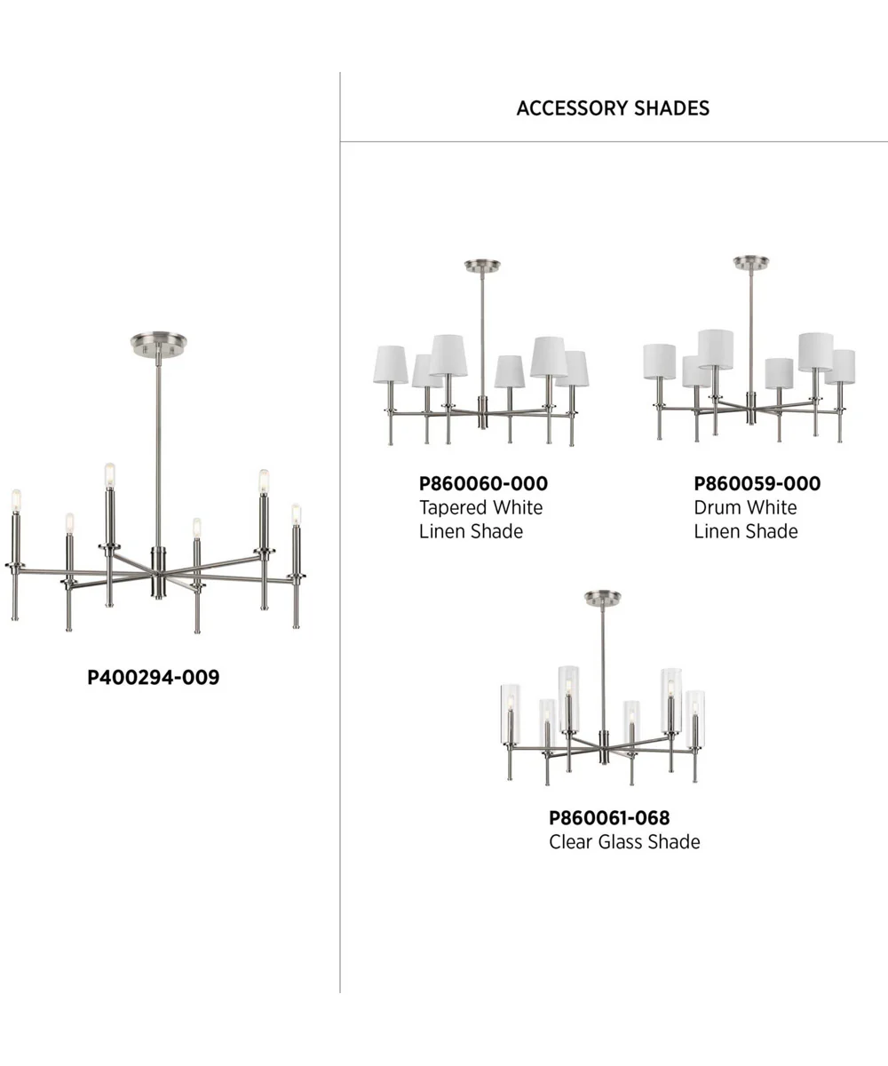 Elara 6-Light New Traditional Chandelier Light Brushed Nickel - Image 7