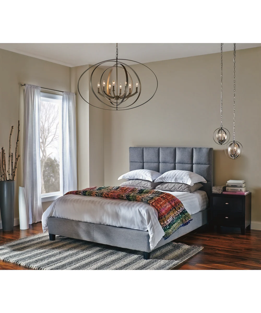 Equinox 3-Light New Traditional Sphere Pendant Light Burnished Silver - Image 2