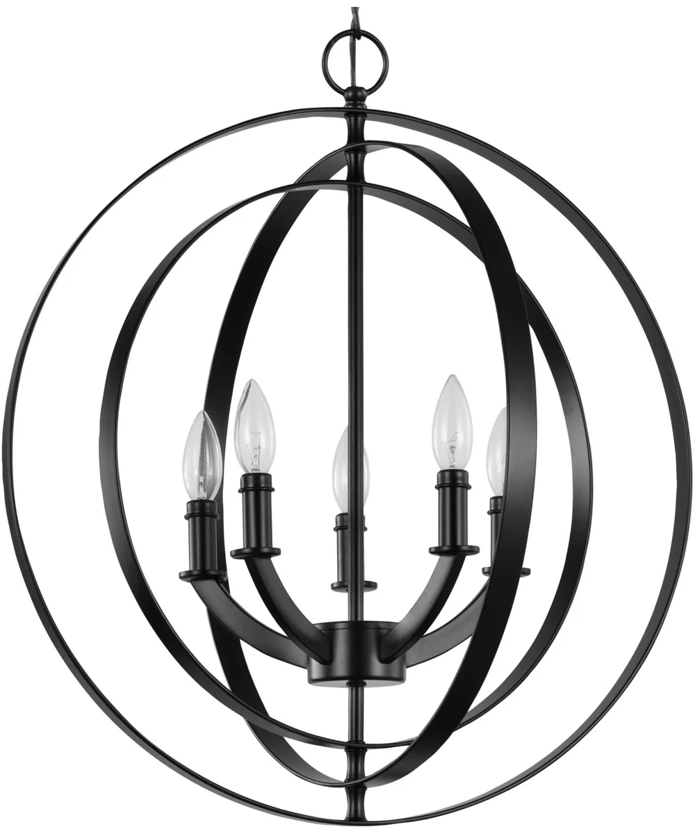 Equinox Black 5-Light Sphere Pendant Matte Black