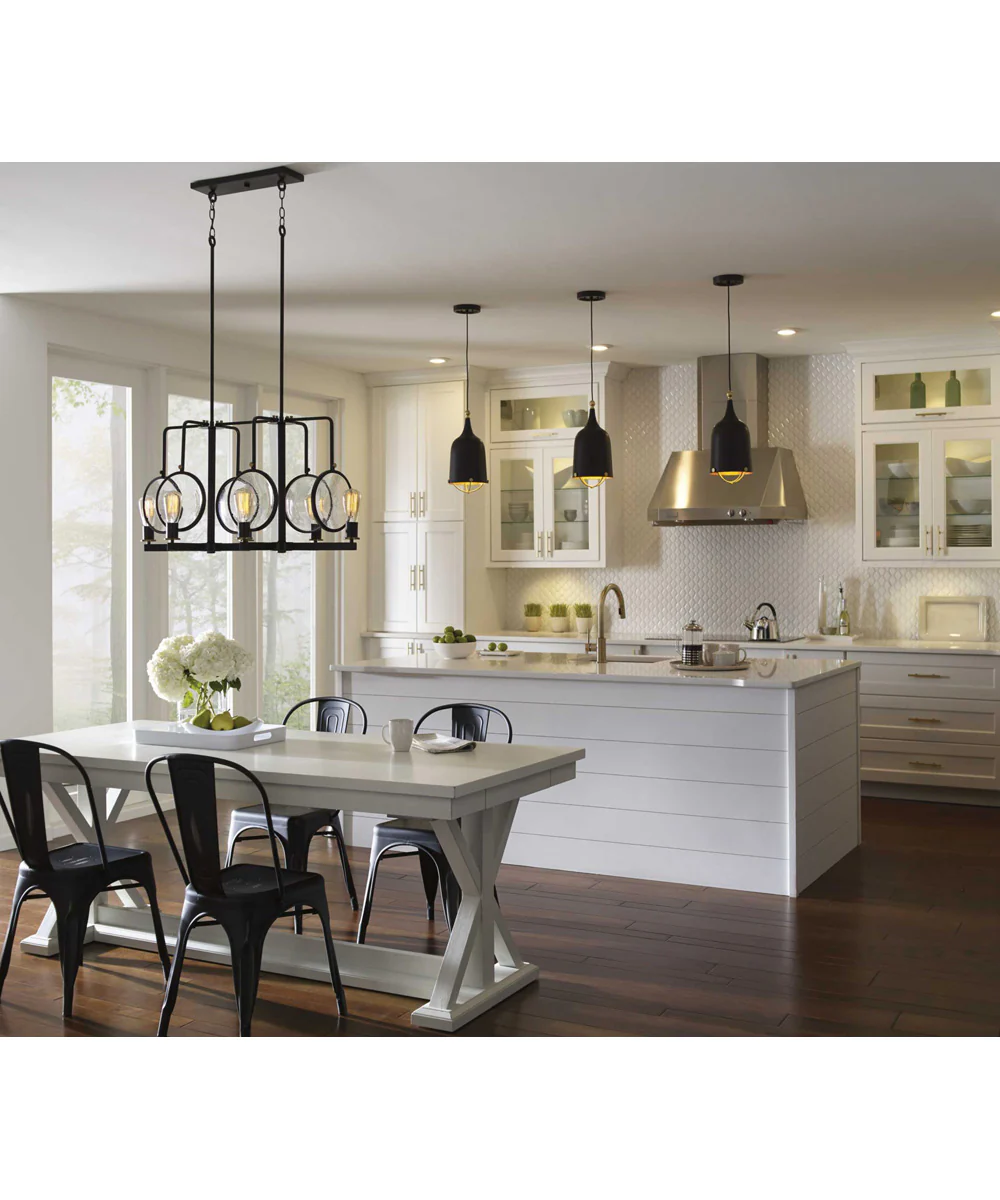 Era 1-Light Gold Global Pendant Light Matte Black - Image 5