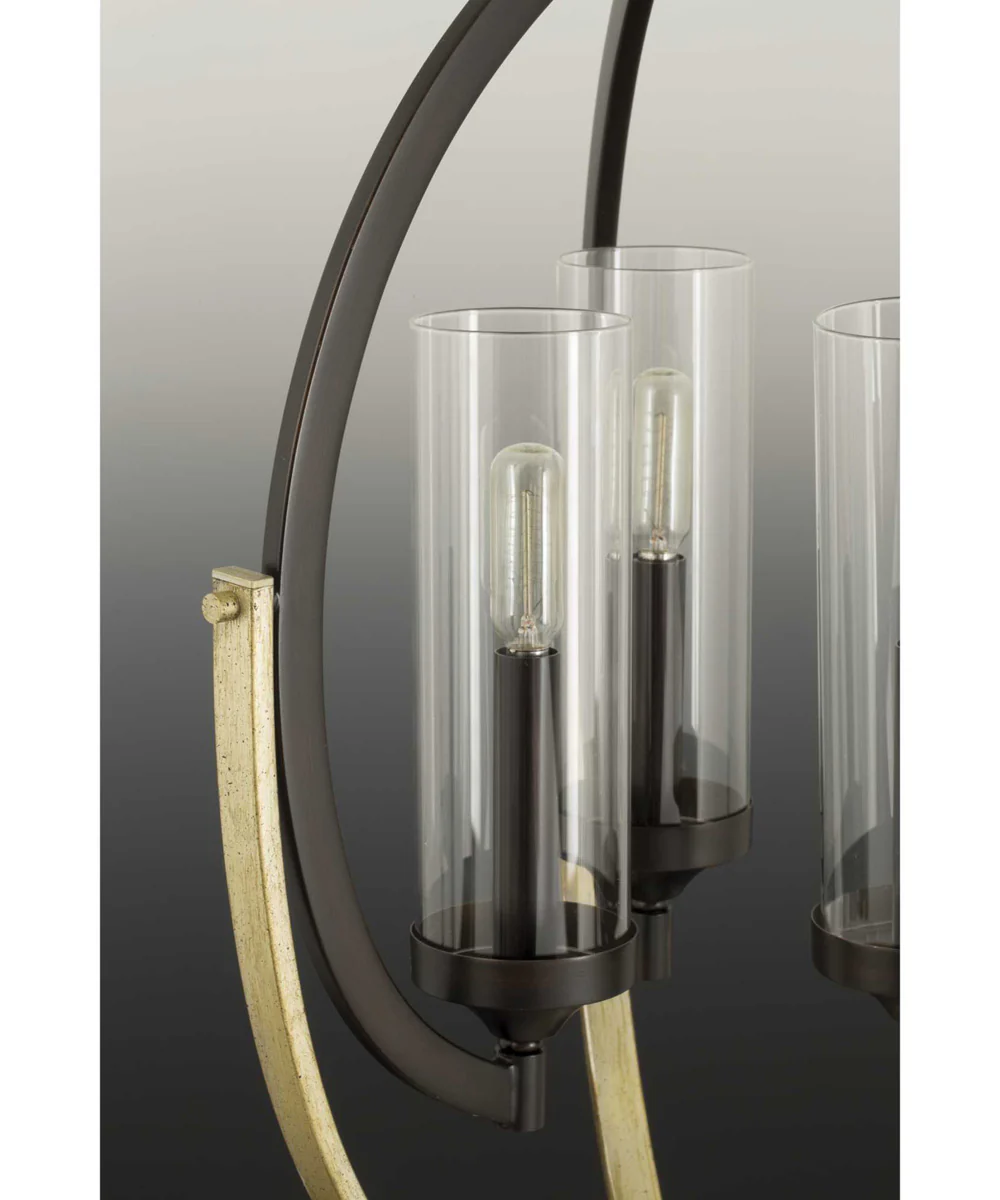 Evoke 3-Light Clear Glass Luxe Chandelier Light Antique Bronze - Image 2