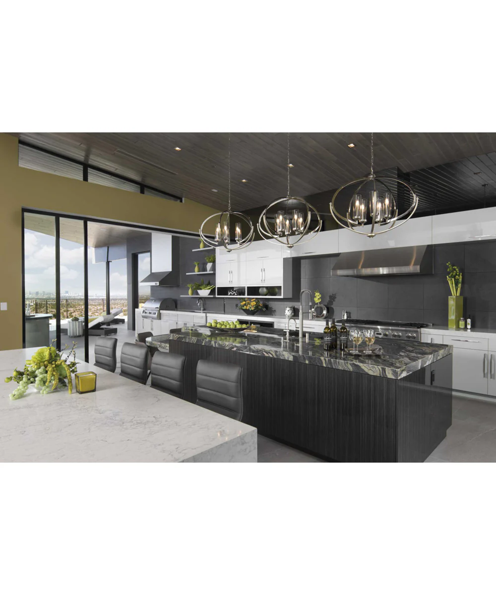 Evoke 5-Light Clear Glass Luxe Chandelier Light Polished Nickel - Image 4
