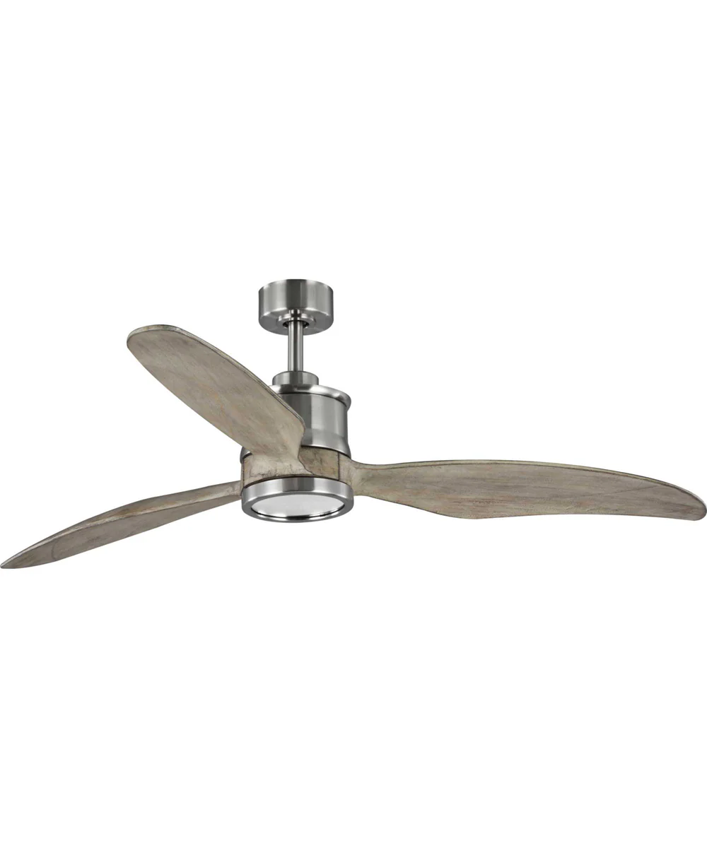 Farris 3-Blade Carved Wood 60" Ceiling Fan Brushed Nickel - Image 11