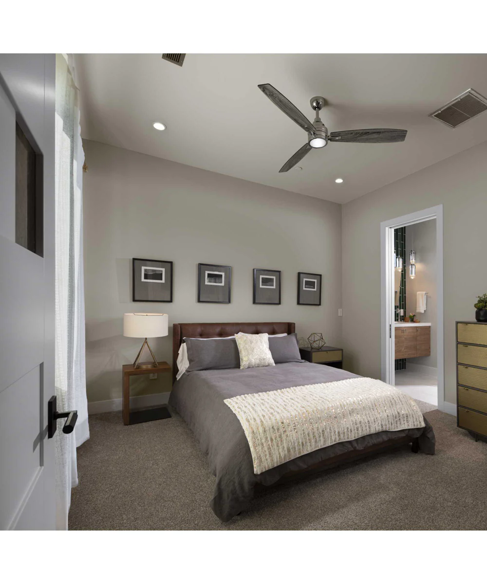 Farris 3-Blade Carved Wood 60" Ceiling Fan Brushed Nickel - Image 2