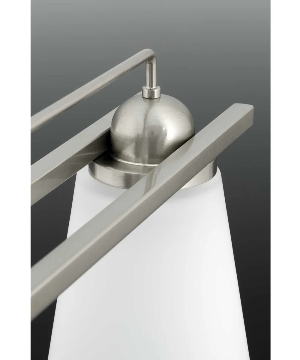 Flight 2-Light Etched Glass Coastal Bath Vanity Light Brushed Nickel - Image 4