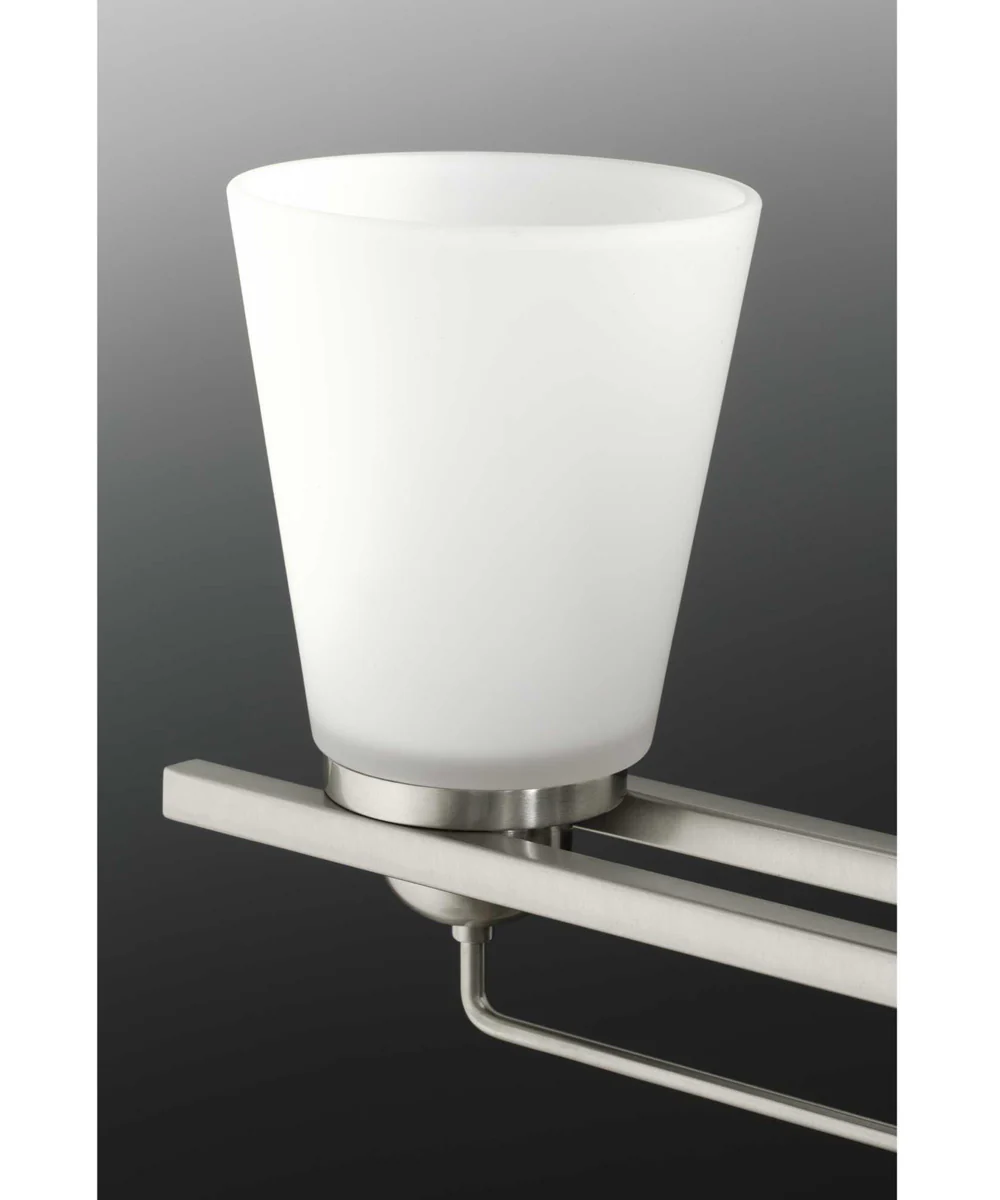 Flight 2-Light Etched Glass Coastal Bath Vanity Light Brushed Nickel - Image 5