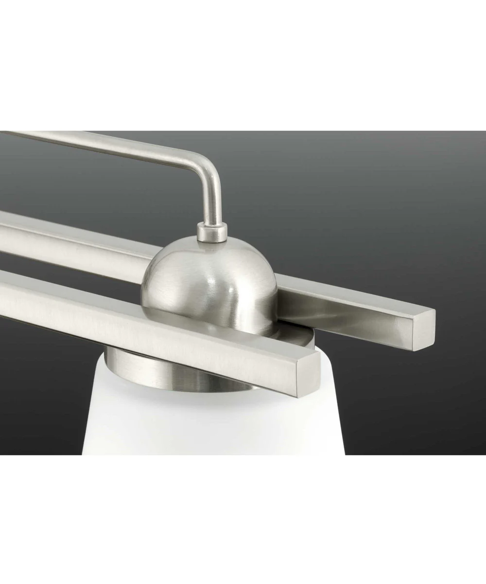 Flight 3-Light Etched Glass Coastal Bath Vanity Light Brushed Nickel - Image 5