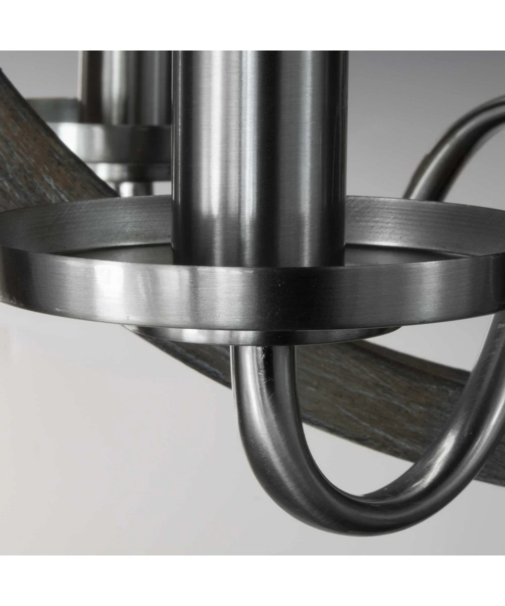 Fontayne 6-Light Farmhouse Chandelier Light Brushed Nickel - Image 5