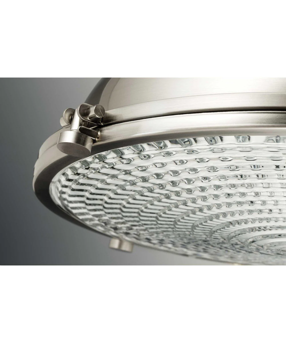 Fresnel Lens 1-Light Clear Fresnel Glass Coastal Mini-Pendant Light Brushed Nickel - Image 3
