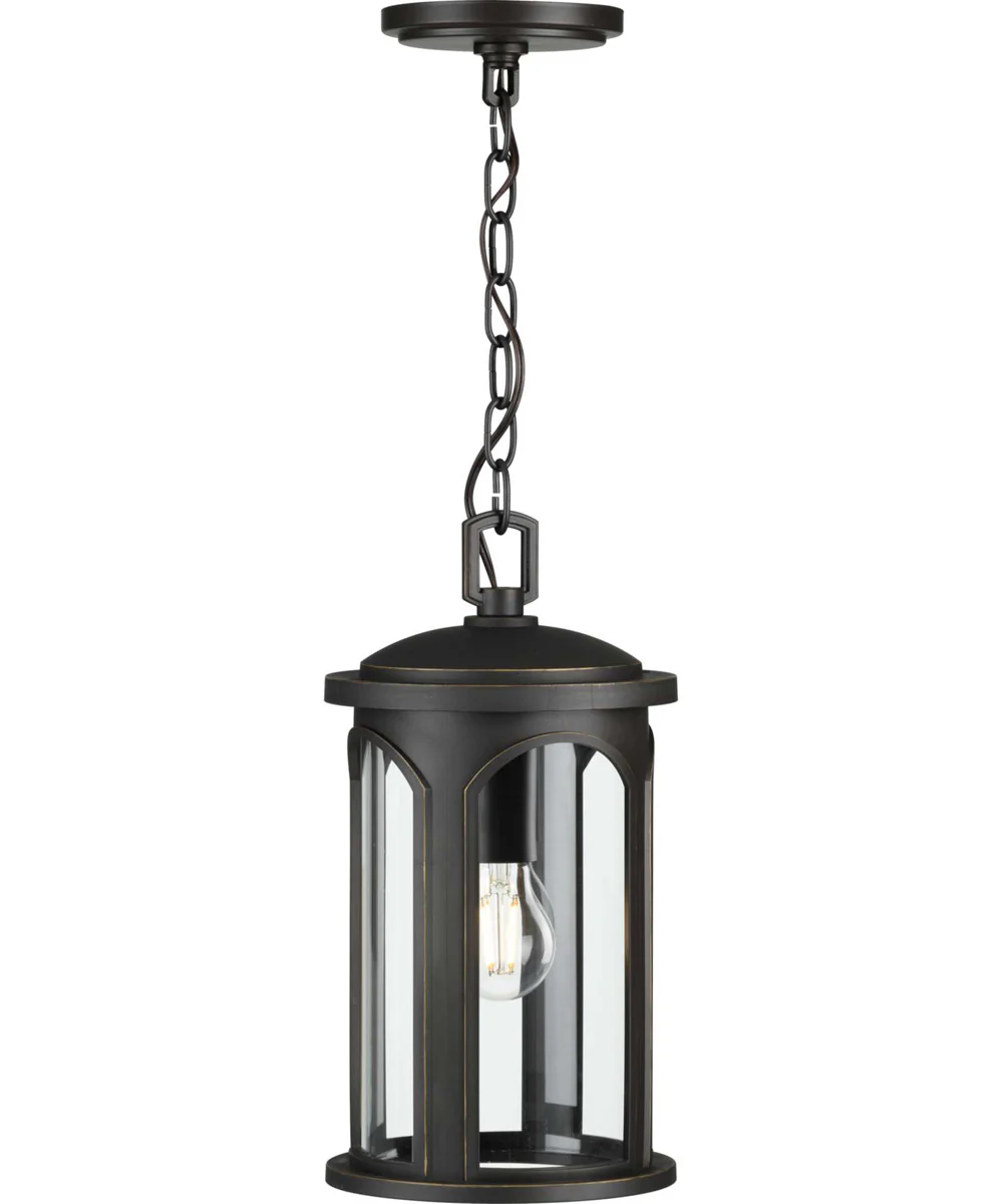 Gables 1-Light Clear Glass Transitional Style Outdoor Hanging Pendant Lantern with DURASHIELD Antique Bronze - Image 4