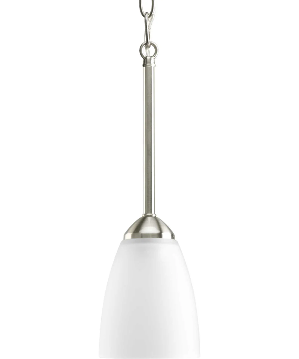 Gather 1-Light Etched Glass Traditional Mini-Pendant Light Brushed Nickel - Image 3