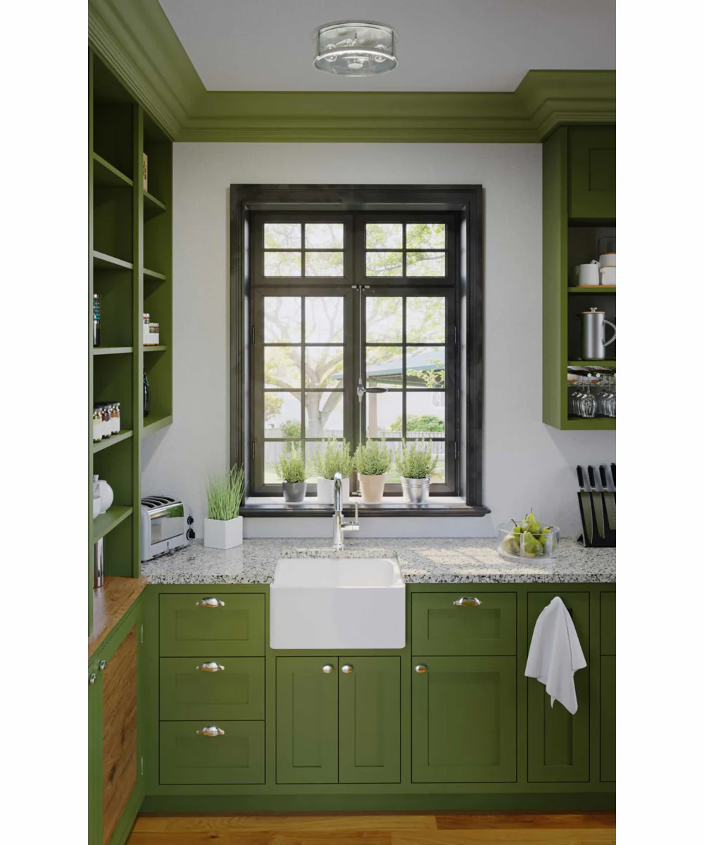 Gilliam 12-5/8 in. 2-Light New Traditional Flush Mount Brushed Nickel - Image 2