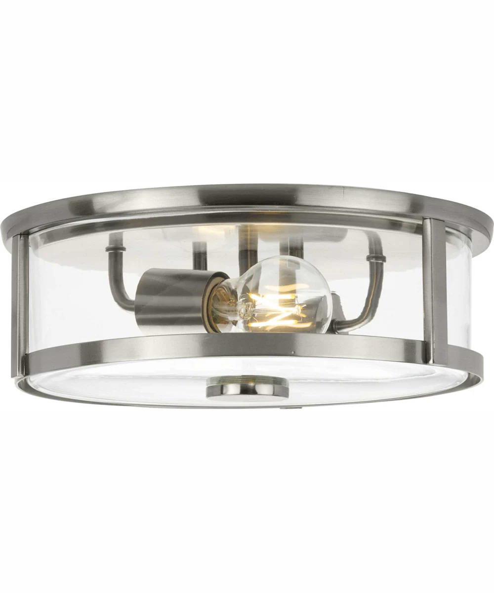 Gilliam 12-5/8 in. 2-Light New Traditional Flush Mount Brushed Nickel - Image 3