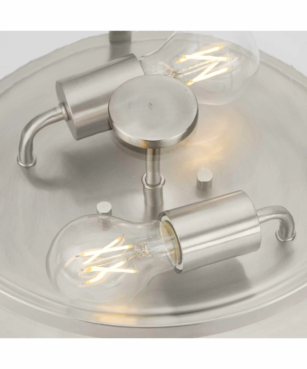 Gilliam 12-5/8 in. 2-Light New Traditional Flush Mount Brushed Nickel - Image 5