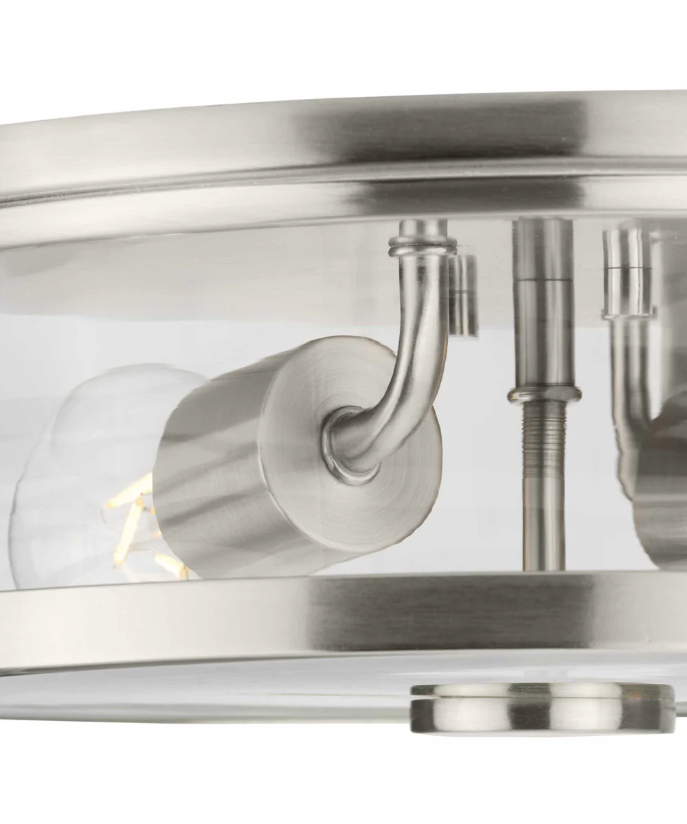 Gilliam 12-5/8 in. 2-Light New Traditional Flush Mount Brushed Nickel - Image 9