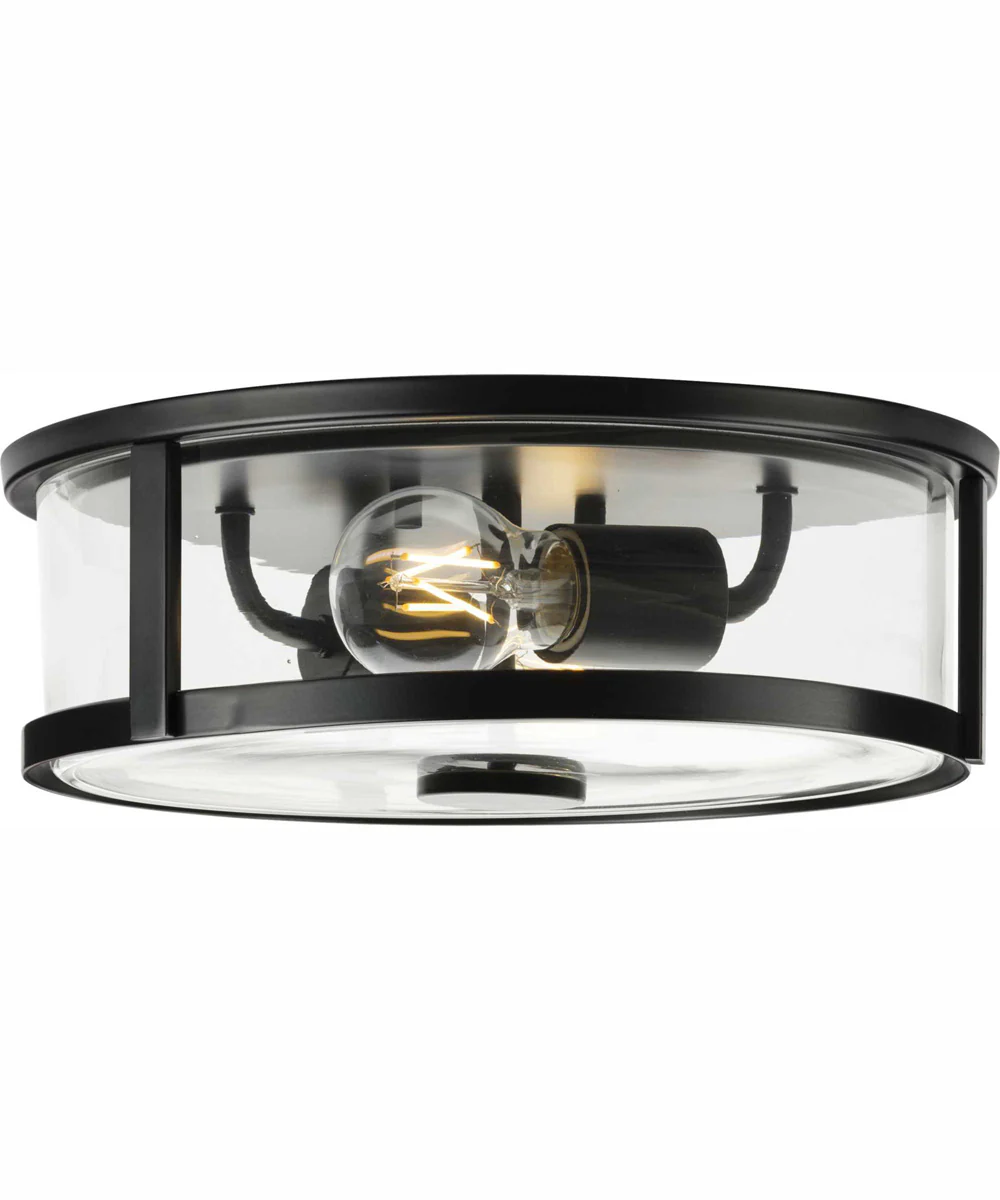 Gilliam 12-5/8 in. 2-Light New Traditional Flush Mount Matte Black - Image 9